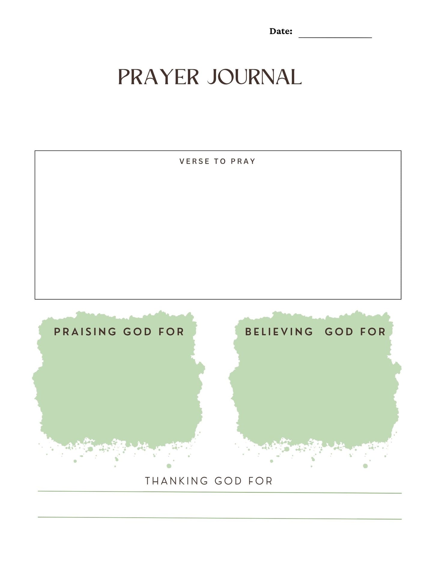 Prayer Warrior Prayer Journal (67 pages, Green)