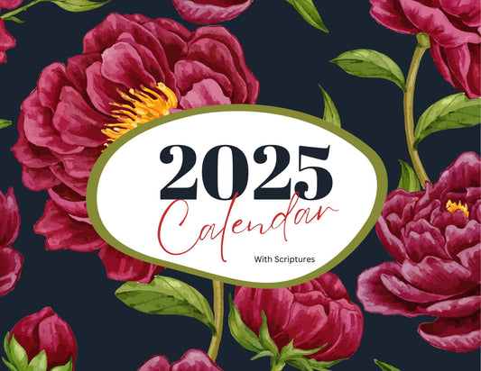 Red Floral 2025 Calendar (Letter Size)