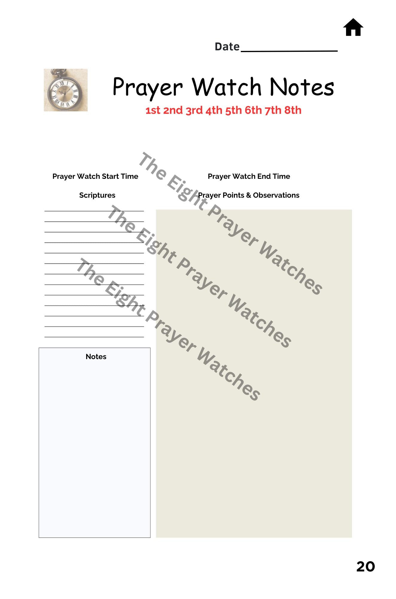 The 8 Prayer Watches:  A Prayer Guide And Journal