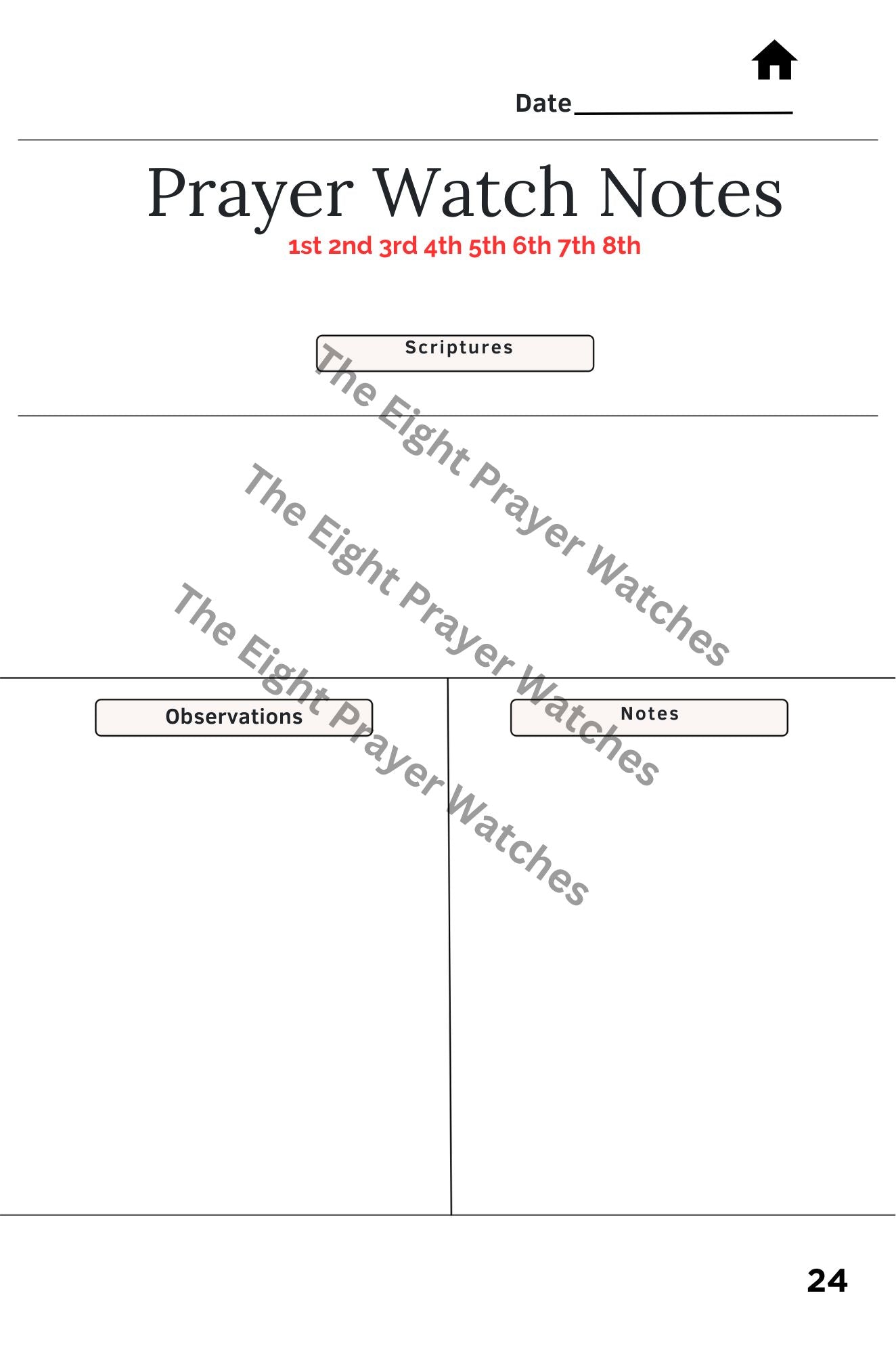 The 8 Prayer Watches:  A Prayer Guide And Journal