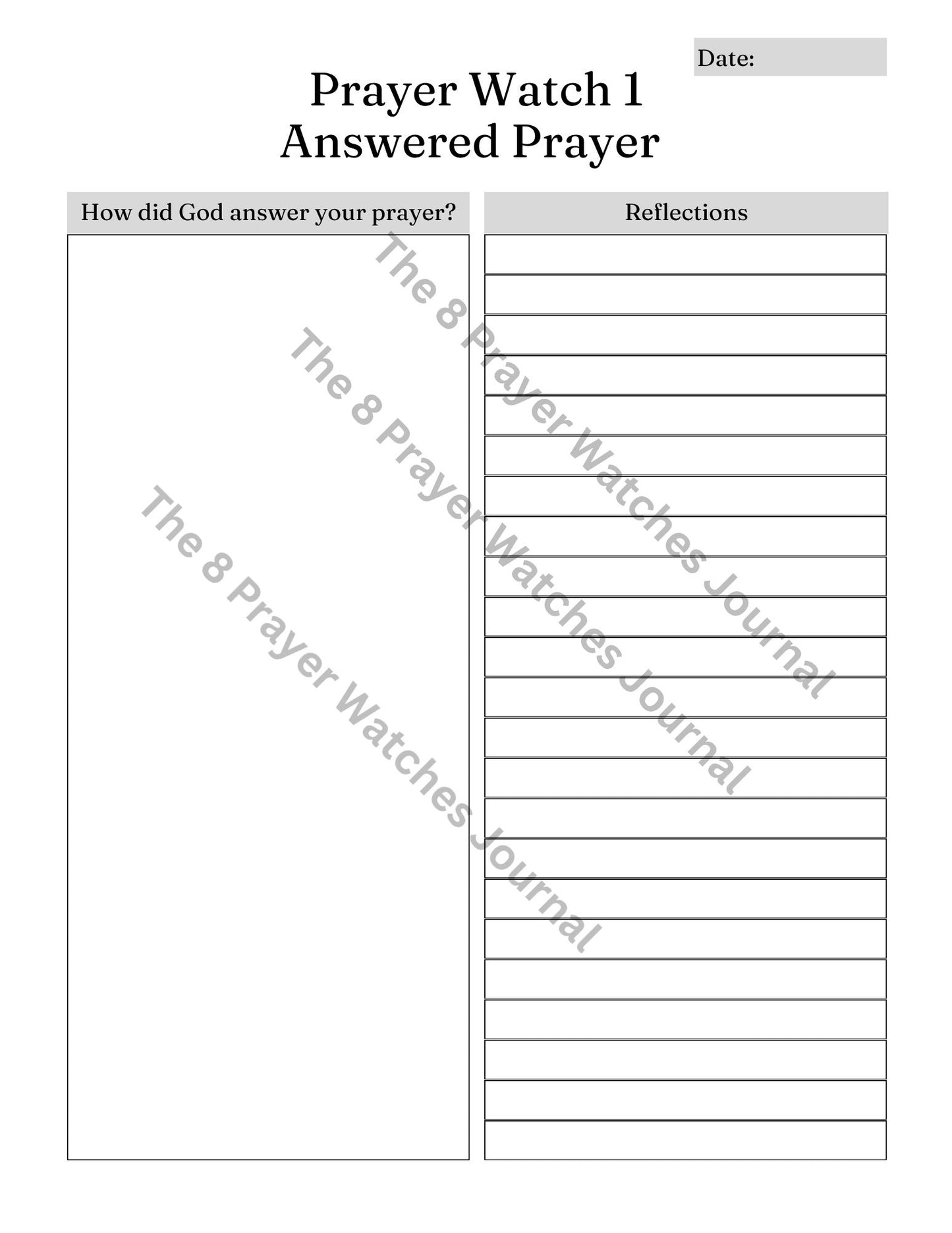 The 8 Prayer Watches JOURNAL