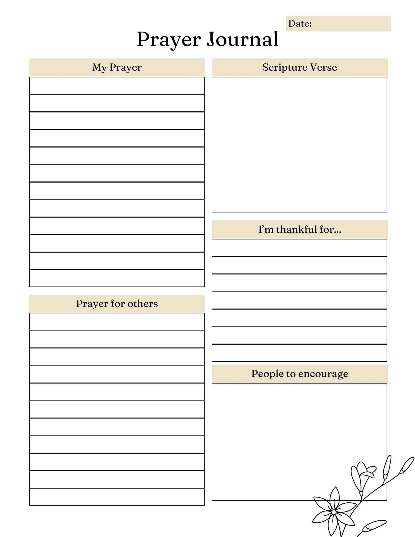 PLR Taupe Prayer Journal - Use this for your customized prayer journal - 37 pages
