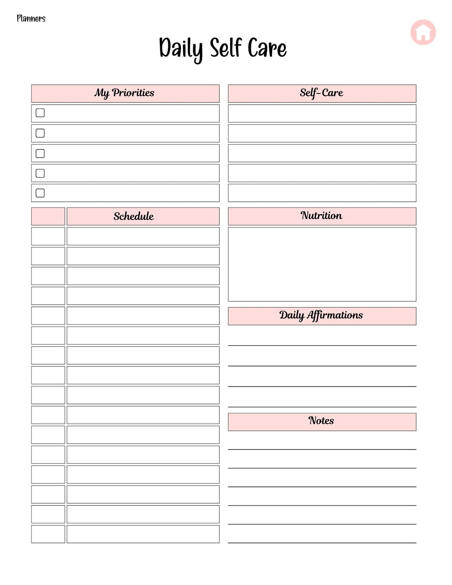 My Planner - 80 pages Girl Planner - Pink